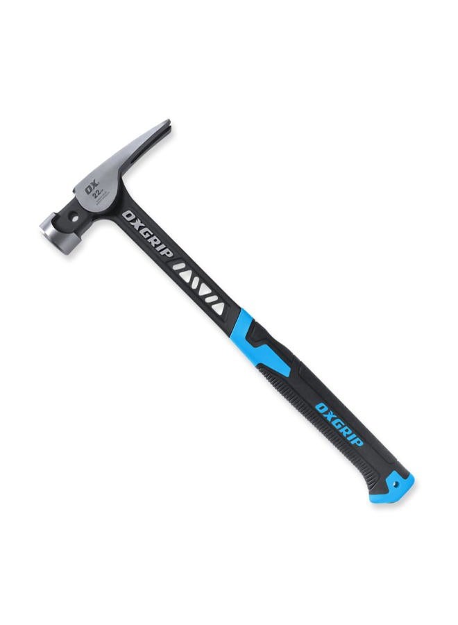 OX TOOLS Pro 20 Ounce Straight Claw Framing Hammer with Anti Vibration Neck | Steel Shaft & Comfort Grip | OX-P087320 - Image 1