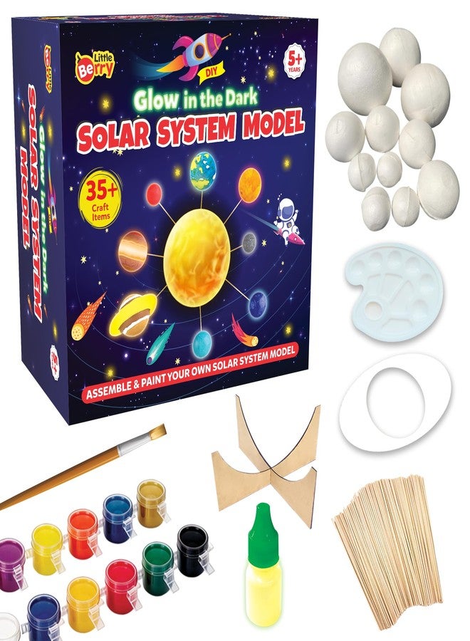 Little Berry DIY Solar System Model Kit for Kids 5-12 Years | Educational Science Toy for School Projects & Home Learning | Glow in The Dark Art & Craft Kits - Image 1