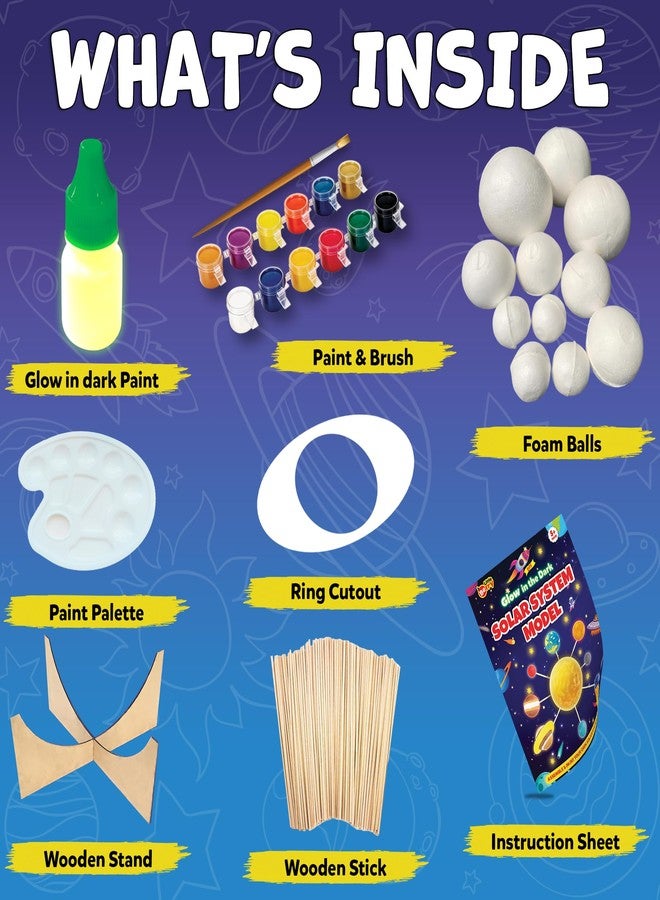 Little Berry DIY Solar System Model Kit for Kids 5-12 Years | Educational Science Toy for School Projects & Home Learning | Glow in The Dark Art & Craft Kits - Image 2