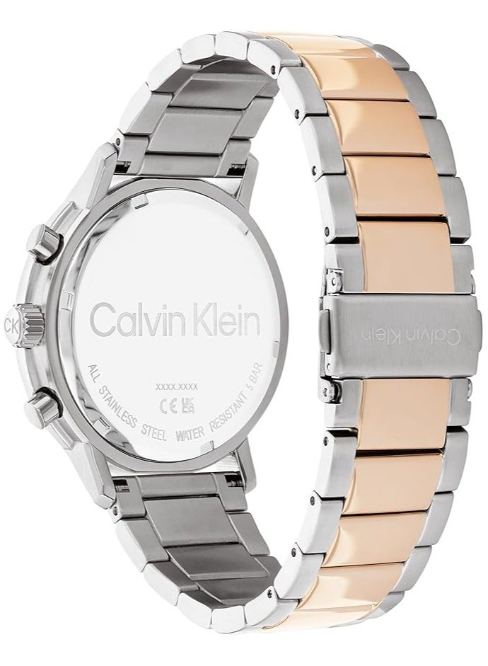 CALVIN KLEIN GAUGE MEN's GREY DIAL, TWO TONE STAINLESS STEEL WATCH - 25200064 - Image 3