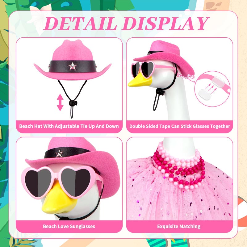 Lixintray Princess Porch Goose Outfits Summer Goose Clothes, Cute Goose Outfit with Tutu Saree Costume Fits 17-23 inches for Outdoor Garden Lawn Art Decor(Pink) - Image 5