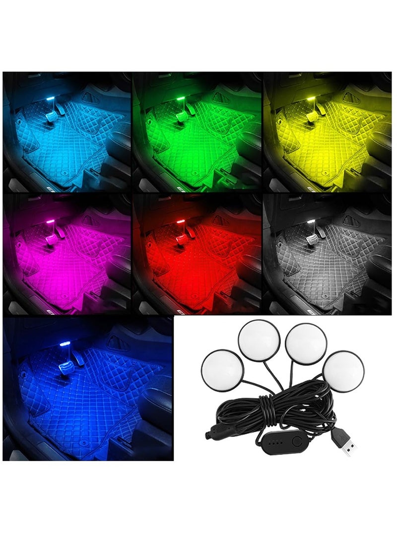Car Interior LED Lights, Automotive Ambient Neon Light Kit with USB Port, Car Accessories, 4 in 1 Decoration Lights for Car, Garden, Home, Party - Image 1