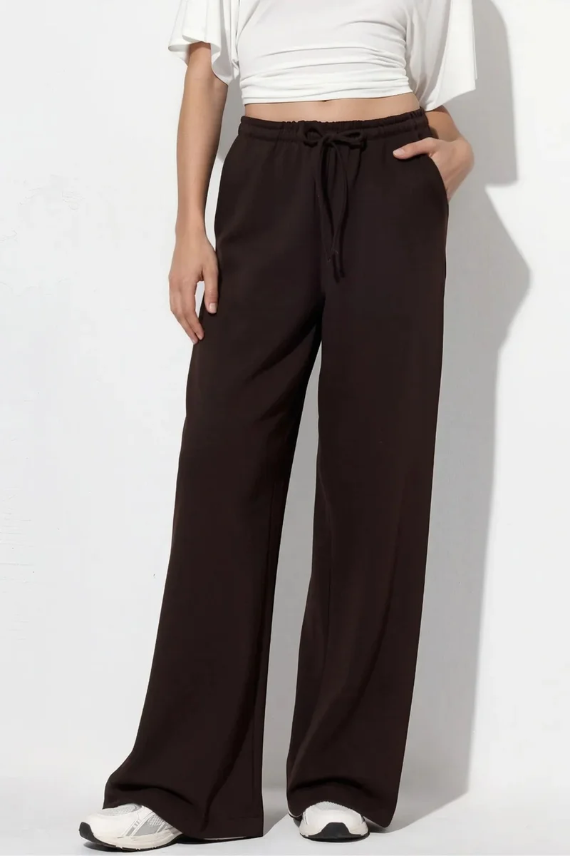 BUSEM Wide-Leg Jersey Trousers