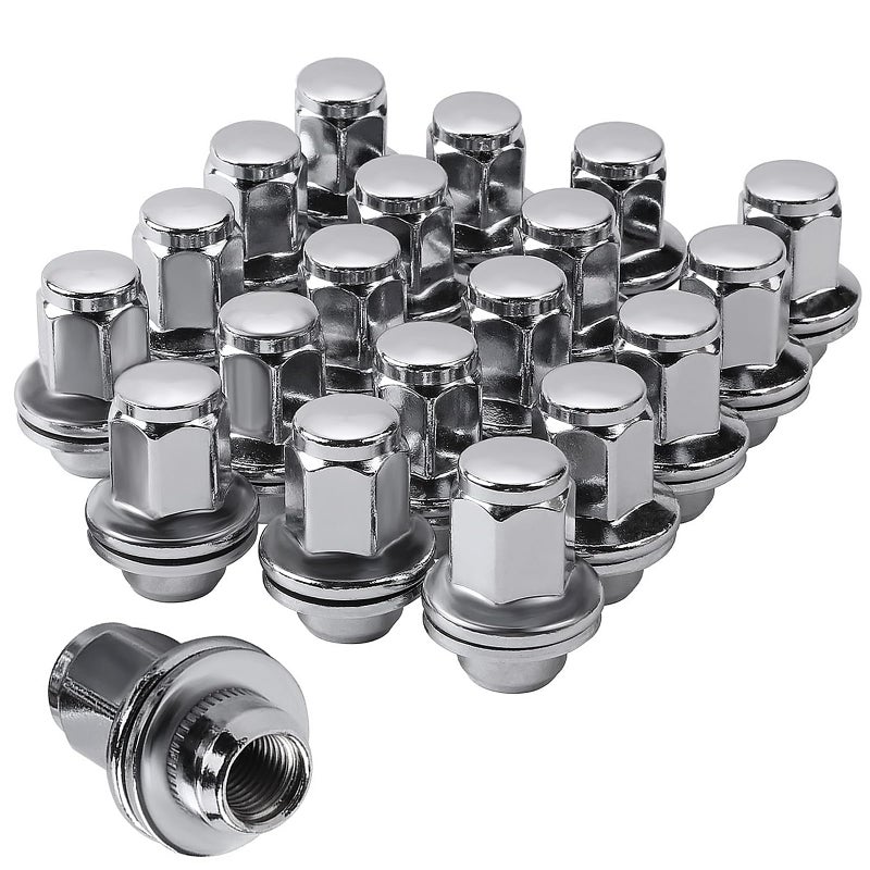 صواميل عجلات Dtomi M14X15mm كروم 14x15mm 180 بوصة 78 22mm سداسي مغسلة متوافقة مع سيارات تويوتا ولكزس تندرا سيكويا لاند كروزر LX LX470 LX570 استبدال 611277 9094201103 20 قطعة