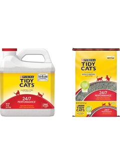 Tidy Cats Purina Tidy Cats 24/7 Performance Clumping Litter, 6.35 Kg & Purina Tidy Cats Non Clumping Cat Litter 24/7 Performance 20Lb