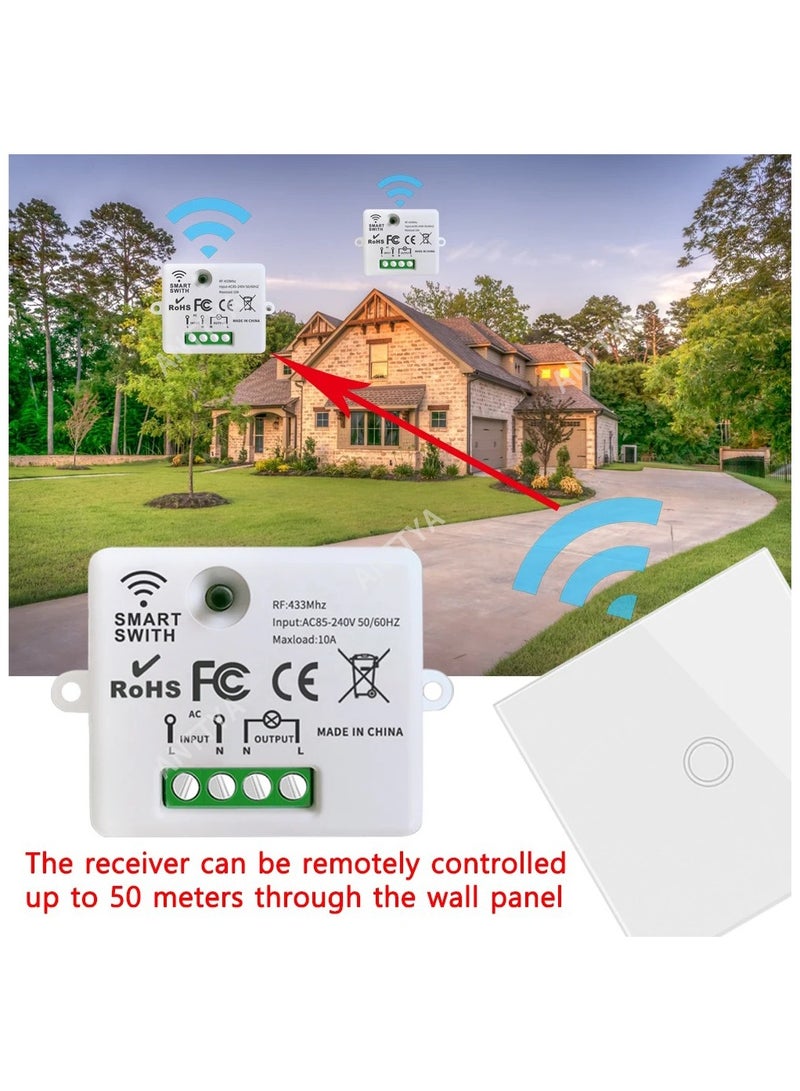 Rf 433Mhz Wireless Push Button Smart Light Switch Remote Control 90-250V 10Amp 1CH RF Relay Receiver Transmitter for Fan Lamp - Image 3