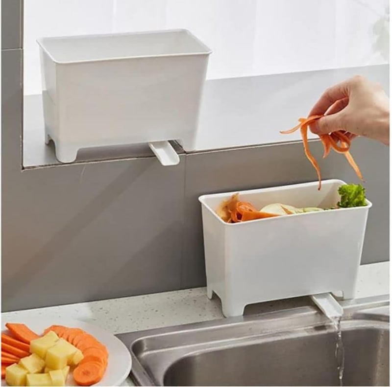 MosQuick® Kitchen Sink Waste Collector for leftover food its a small dustbin for kitchen sink must have kitchen sink accessories items perfect kitchen sink drain basket & kitchen sink strainer White - Image 1