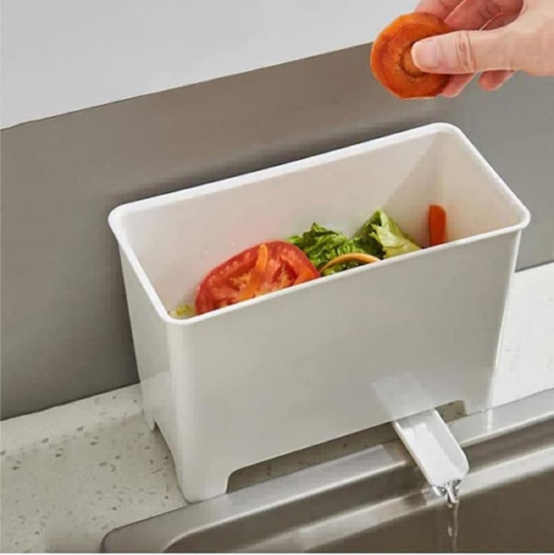 MosQuick® Kitchen Sink Waste Collector for leftover food its a small dustbin for kitchen sink must have kitchen sink accessories items perfect kitchen sink drain basket & kitchen sink strainer White - Image 3