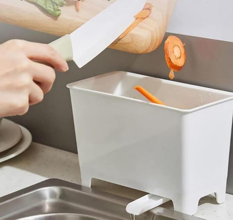 MosQuick® Kitchen Sink Waste Collector for leftover food its a small dustbin for kitchen sink must have kitchen sink accessories items perfect kitchen sink drain basket & kitchen sink strainer White - Image 2