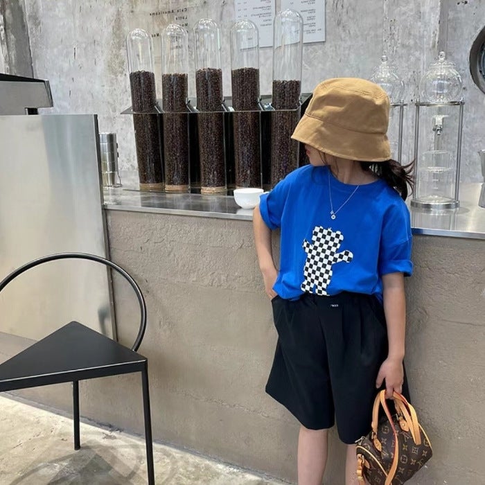 Boys And Girls Short-Sleeved Cotton T-Shirt 2024 Summer Loose Top Mid-Large Children'S Printed Children'S Half-Sleeved T-Shirt - Image 1