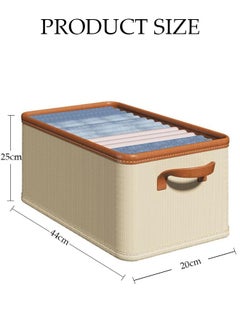 DUNISO 3pcs Wardrobe Clothes Organizer Foldable Closet Storage Organizer for Clothes Jeans Washable Closet Storage Boxes with Carrying Handles Cube Storage Bin for Home Bedroom Office  - Image 4