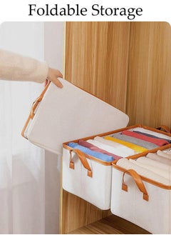 DUNISO 3pcs Wardrobe Clothes Organizer Foldable Closet Storage Organizer for Clothes Jeans Washable Closet Storage Boxes with Carrying Handles Cube Storage Bin for Home Bedroom Office  - Image 2
