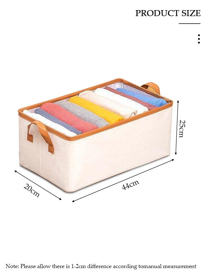 DUNISO 3pcs Wardrobe Clothes Organizer Foldable Closet Storage Organizer for Clothes Jeans Washable Closet Storage Boxes with Carrying Handles Cube Storage Bin for Home Bedroom Office - Image 2