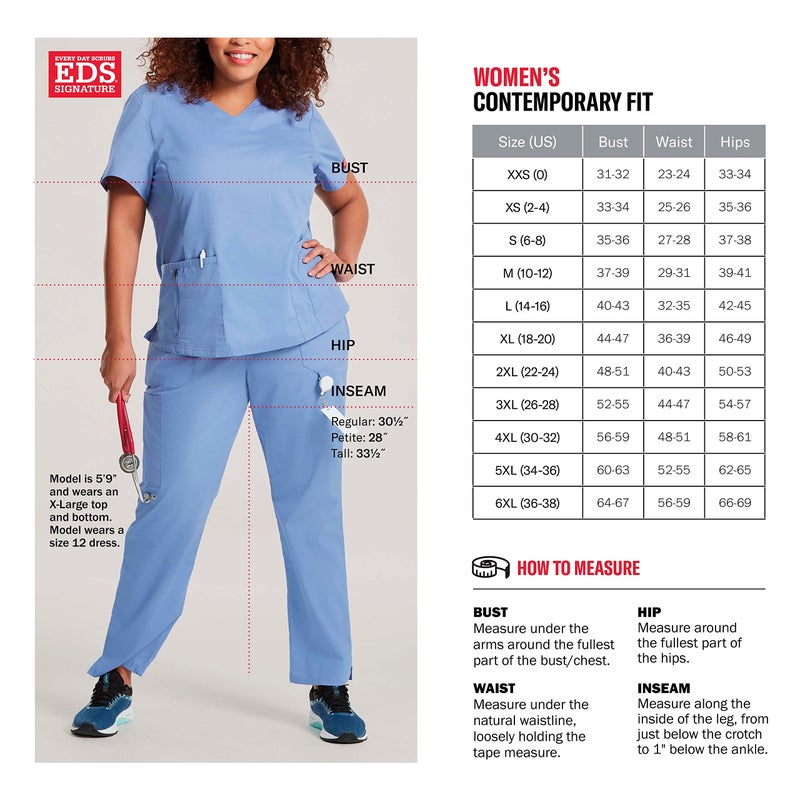 Dickies Womens Signature V-Neck Top with Multiple Patch Pockets Medical-Scrubs-Shirts, Navy, Large US - Image 2