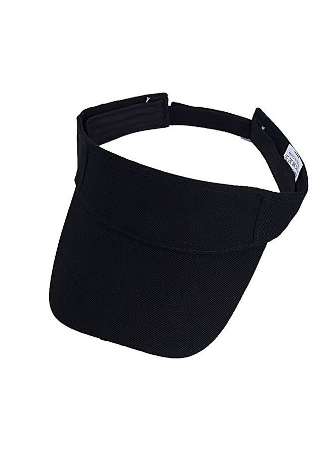 Generic Sport Sun Visor Hats, Adjustable Lightweight Outdoor Sports Empty Top Baseball Cap, UV Protection Cap for Cycling Running Tennis Golf  All Sports (Black)  - Image 3