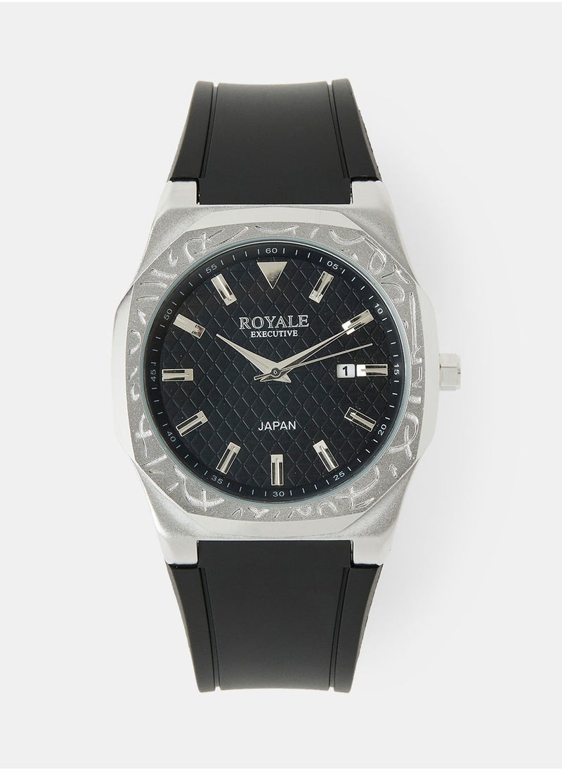 Royale ساعة يد ميجا دائرية الشكل تناظرية RE222/12 - 40 مم - أسود  - Image 1