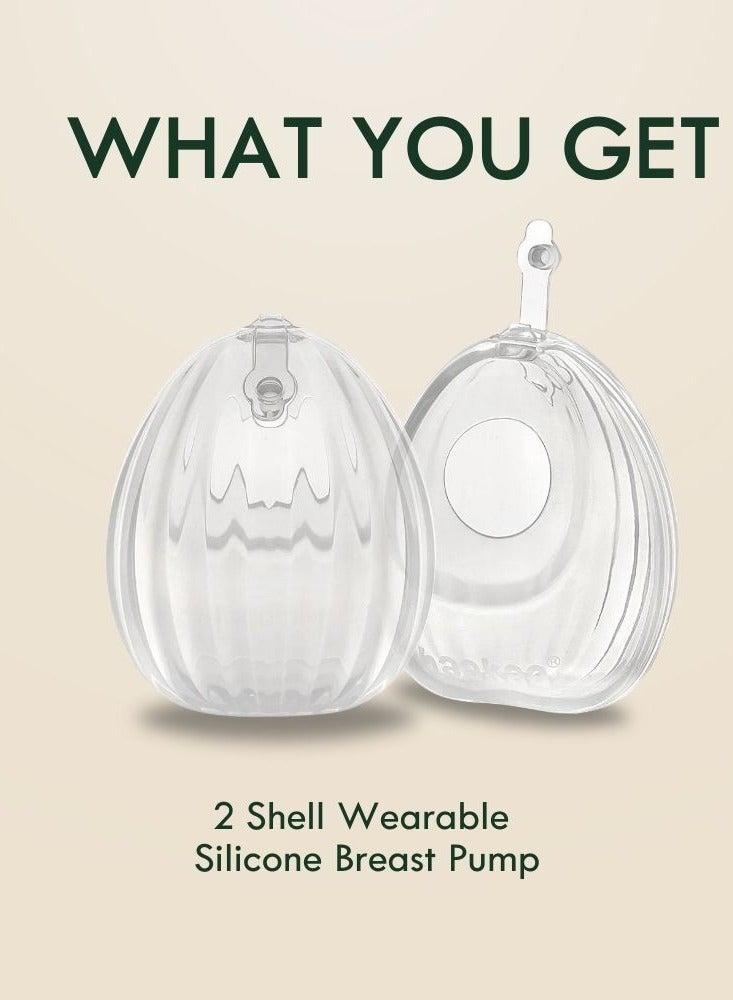 Haakaa Shell Wearable Hands-Free Manual Breast Pump - 2.5 oz (75ml) | Leak-Proof, Portable, & Discreet Milk Collector | Medical-Grade Silicone for Easy Breastfeeding(75ml -2PK) - Image 2
