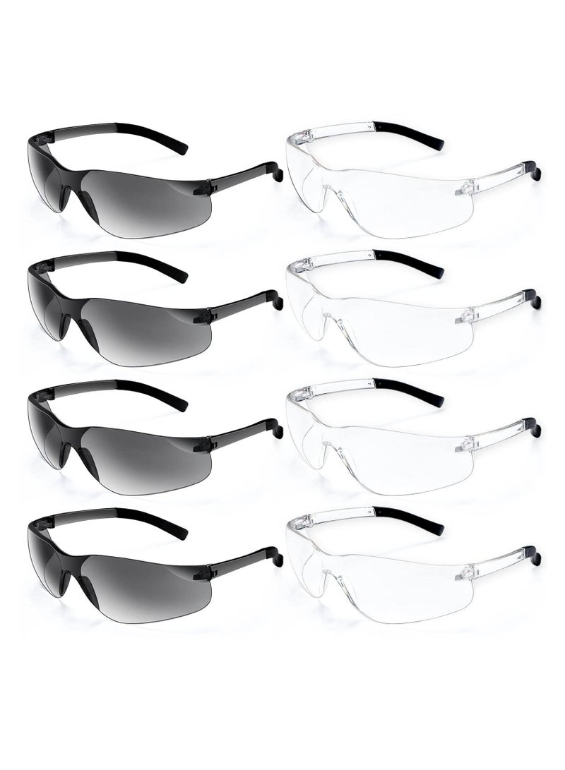 8Pcs Safety Glasses, Protective Eyewear for Men Women, ANSI Z87.1 Eye Protection Goggles with Clear Protective for Work - Image 1