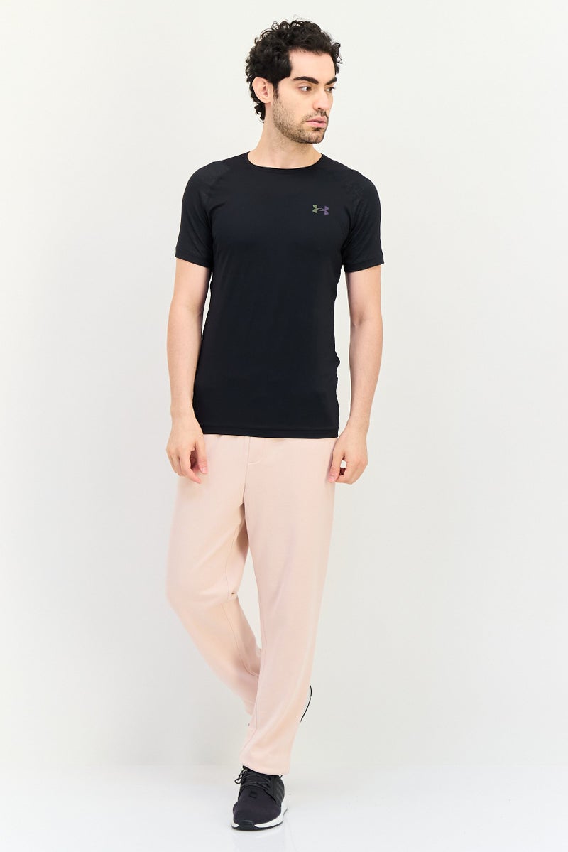 UNDER ARMOUR تي شيرت تدريب قصير الأكمام للرجال، أسود - Image 2