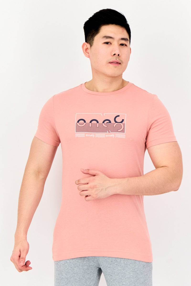 PUMA تي شيرت خارجي قصير الأكمام للرجال من One8 x Puma، وردي باهت - Image 1
