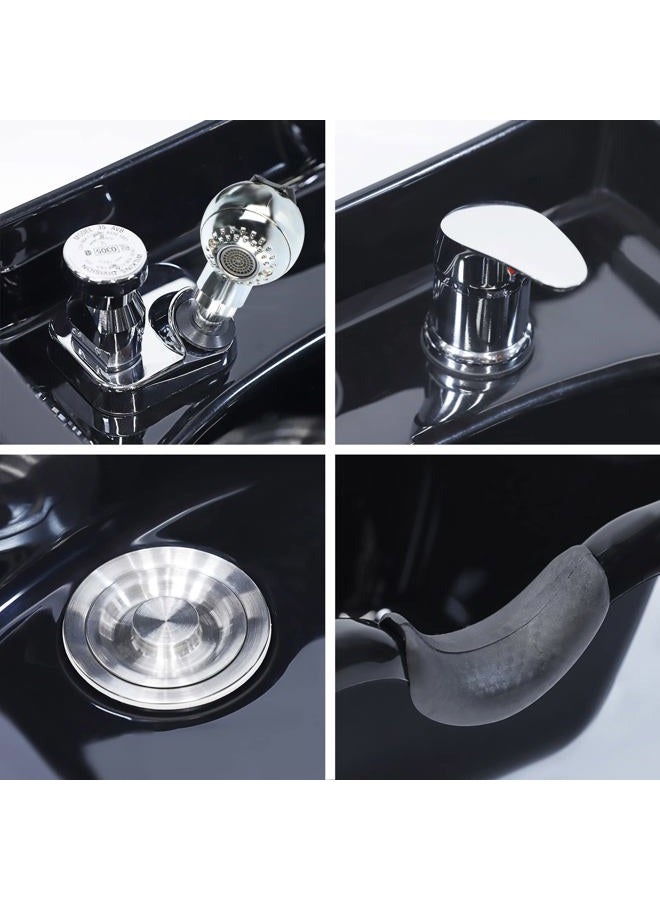 Toriexon Shampoo Bowl for Salons, Black ABS Plastic Shampoo Sink for Home, Easy to Clean and Install Salon Shampoo Bowls for Hair Stylist - Image 5