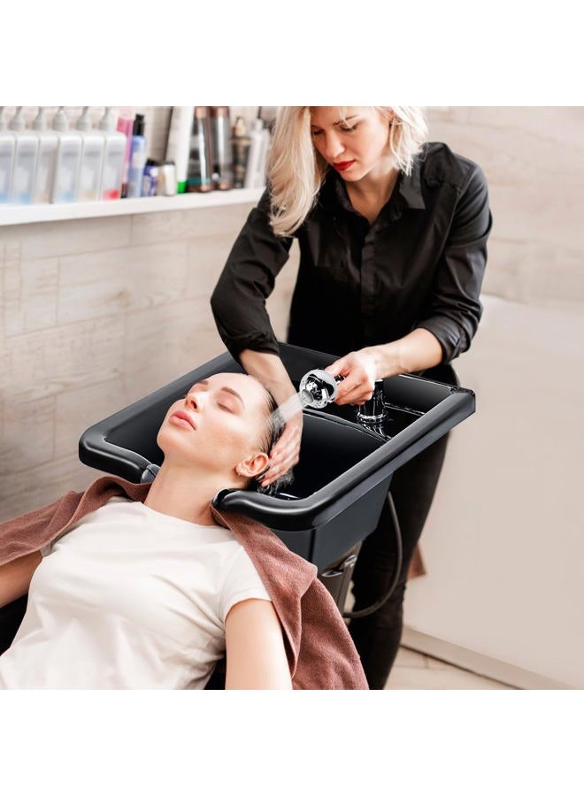 Toriexon Shampoo Bowl for Salons, Black ABS Plastic Shampoo Sink for Home, Easy to Clean and Install Salon Shampoo Bowls for Hair Stylist - Image 3