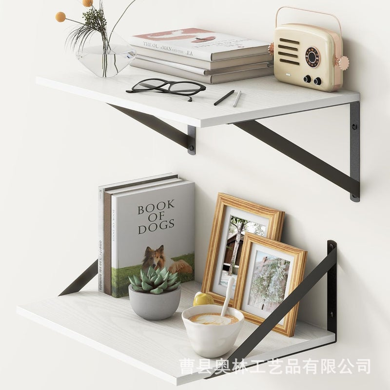 American Wooden Wall Storage Rack Solid Wood One-Word Partition Living Room Entrance Wall Bedroom Wall Storage Wall Hanging - Image 4