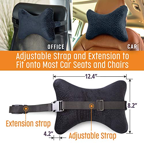 Aeris Car Headrest Pillow,%100 Memory Foam Car Neck Pillow for Driving with Strap - Carry Bag - Maximum Neck Support for Car Seat - Portable Small Travel Pillow - Perfect for Camping and Traveling - Image 5
