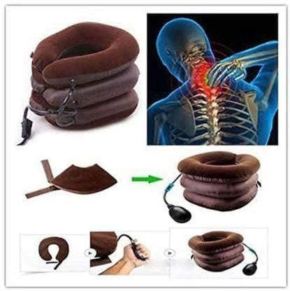 GOVINDGOPAL GOVINDGOPAL Neck Braces Tractors for Cervical Spine Three Layer Rest Support Massagers Pain Relief Tool PillowPortable Excerciser Back Shoulder Comfort Pneumatic Air Bag Tier InflatableMulticolor  - Image 2