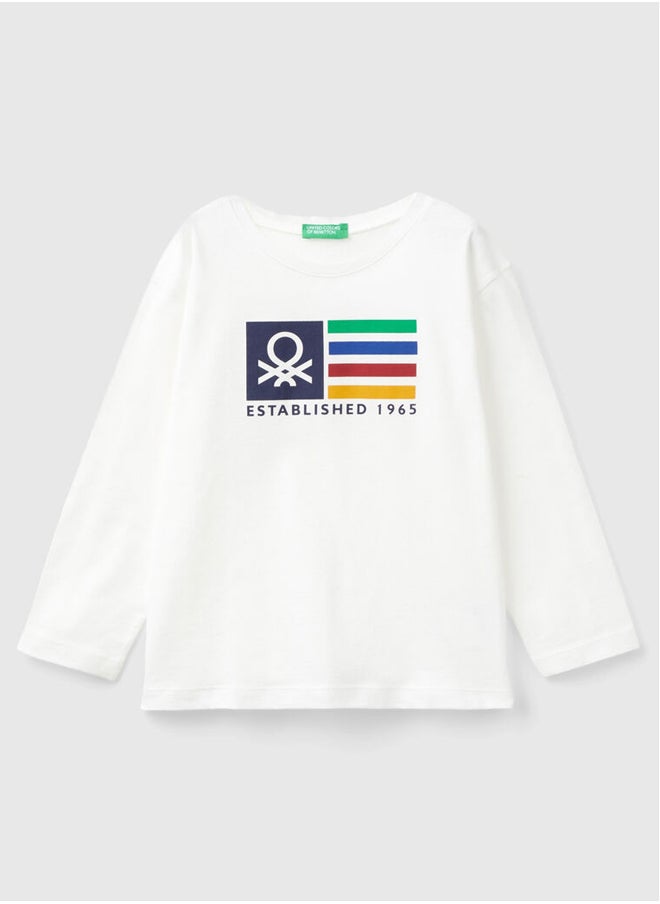 Benetton - Printed Long Sleeve T-shirt For Kids - Image 1