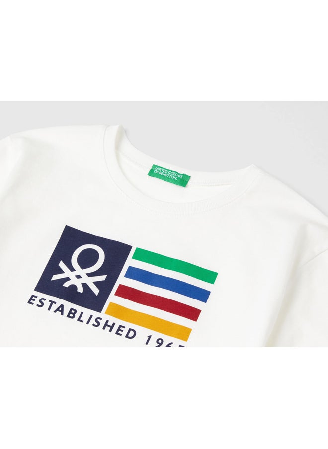 Benetton - Printed Long Sleeve T-shirt For Kids - Image 1