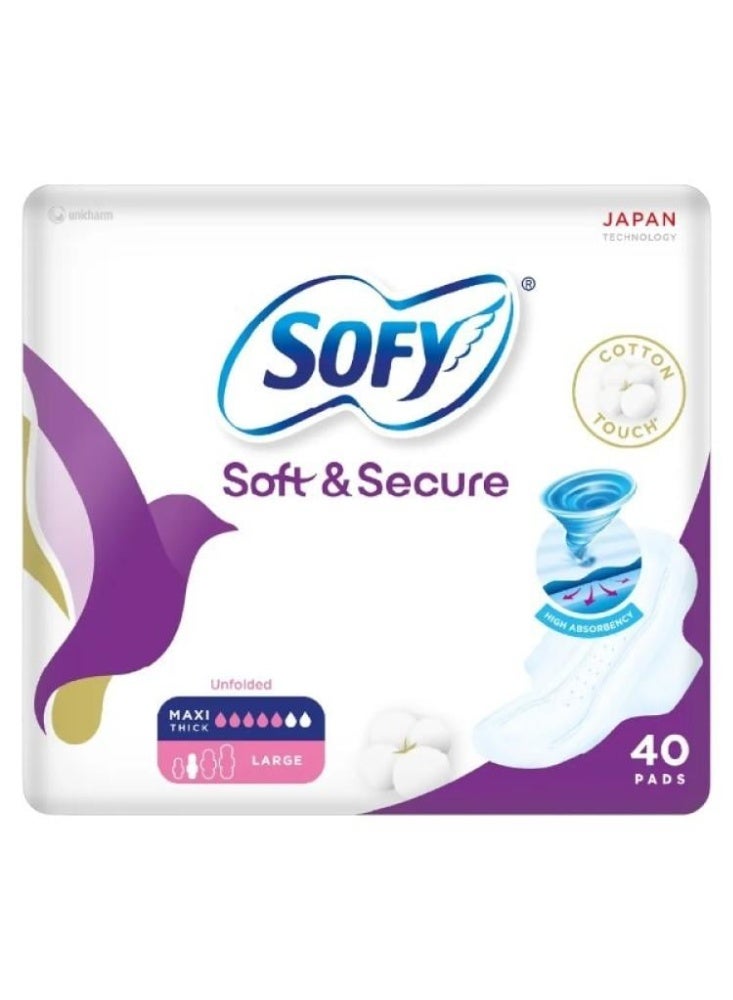 Sofy Soft & Secure Large Size Pads with Wings - 40 Pieces - Image 1