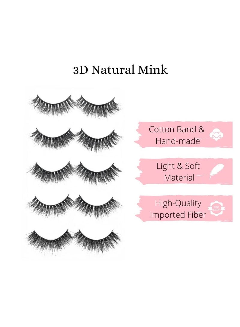 Calla Lashes Styles Faux Mink Lashes Luxurious Volume Fluffy Natural Soft Thick False Eyelashes 5 Pairs | AH26 - Image 5