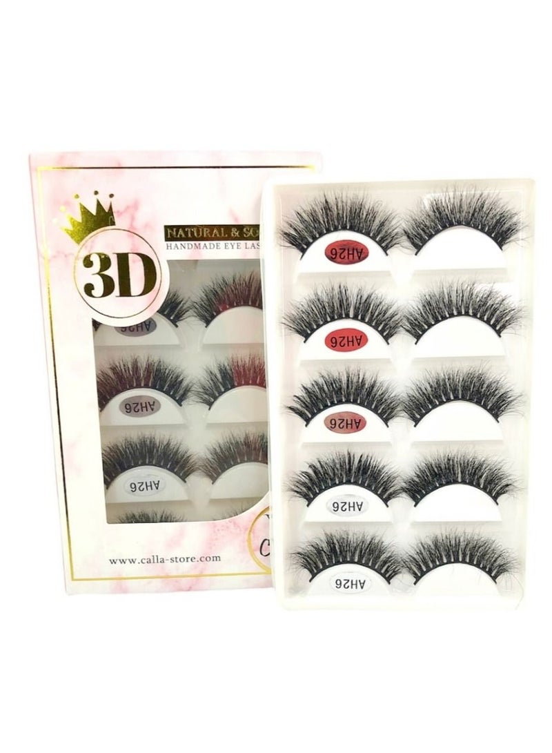 Calla Lashes Styles Faux Mink Lashes Luxurious Volume Fluffy Natural Soft Thick False Eyelashes 5 Pairs | AH26 - Image 2