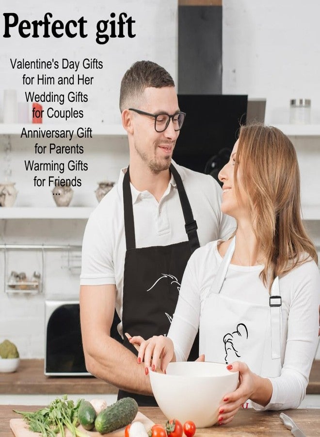 AGMDESIGN His Beauty, Her Beast 2-Pack Apron Set, Bridal Shower Gifts, Wedding Anniversary Birthday Gifts for Couples Parents, Couples Aprons for Bride and Groom - Image 4