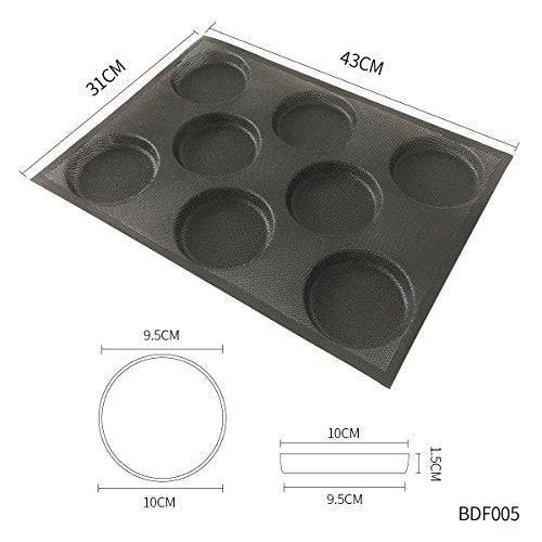 BLUE DROP Bluedrop Silicone Hamburger Bread Forms Perforated Bakery Molds Non Stick Baking Sheets Fit Half Pan Size - Image 2