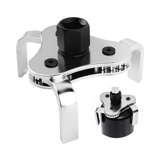 VKQTS BiAdjustable Oil Filter Wrenches3 Jaw Oil Filter Removal Tool for 212 to 45 Inch Diameter FiltersHigh Hardness Oils Filters Tool for Use with 12 38 Inch Wrenches - Image 1