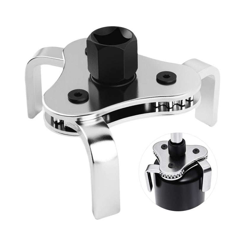 VKQTS BiAdjustable Oil Filter Wrenches3 Jaw Oil Filter Removal Tool for 212 to 45 Inch Diameter FiltersHigh Hardness Oils Filters Tool for Use with 12 38 Inch Wrenches - Image 3