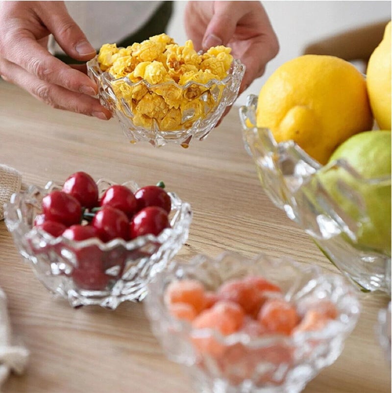 WRINGO Glass Bowl for Kitchen Prep, Dessert, Dips, and Candy Dishes, Cake, Snack Bowl Set of 6 Or Nut Bowls, and Microwave Safe Clear Glass Bowls for Mixing, Storing Size 4.5 Inch (WR-03), 250 ml - Image 1
