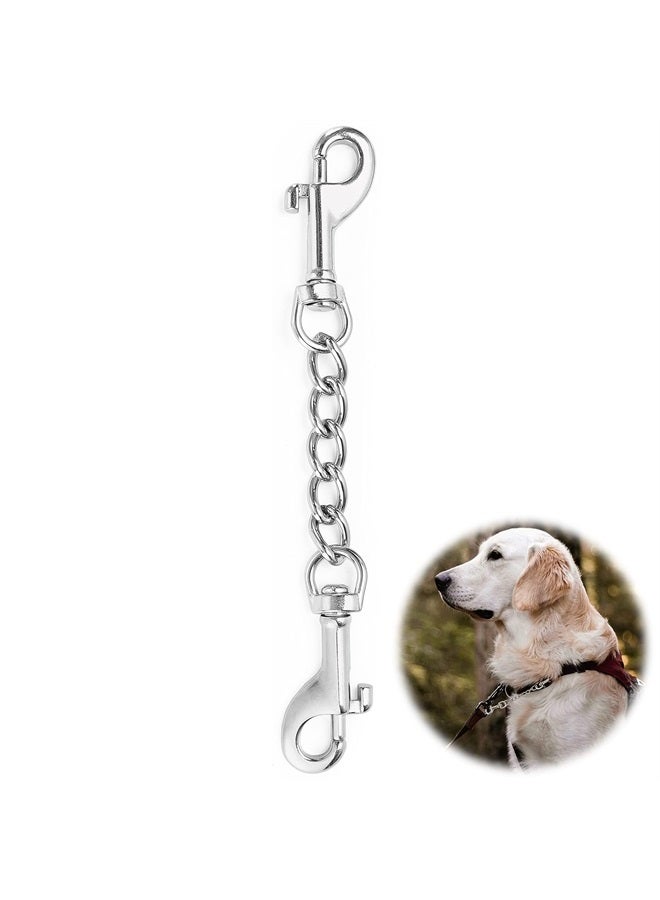 MOZETO Dog Collar Safety Clip, Stainless Steel Heavy Backup for Prong Collar, Dog Harness Collar Leash Connector (9 inches) - Image 1