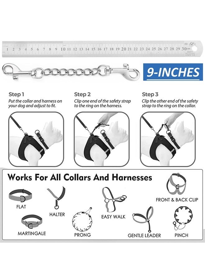 MOZETO Dog Collar Safety Clip, Stainless Steel Heavy Backup for Prong Collar, Dog Harness Collar Leash Connector (9 inches) - Image 3