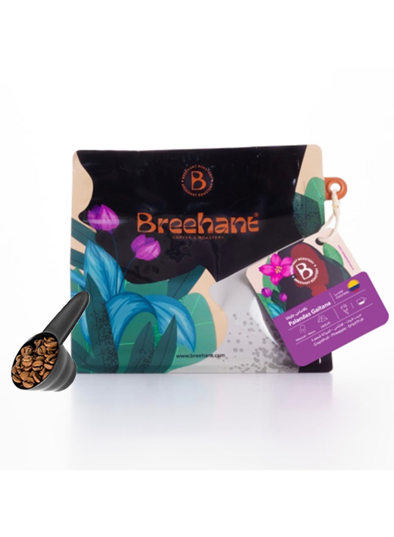 BREEHANT Coffee bean COLOMPIA PLANDAS for Espresso And Filter 250G Unground roasted coffee beans for specialty coffee With a coffee scale spoon - Image 1