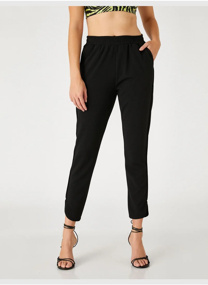KOTON Elastic Waist Slim Fit Trousers