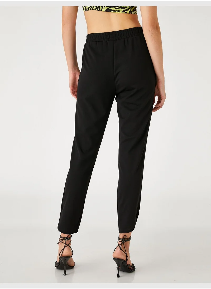 KOTON Elastic Waist Slim Fit Trousers