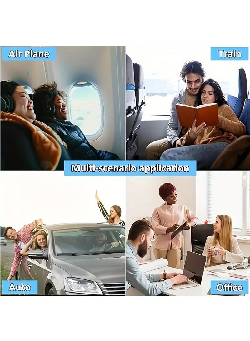 Hihonor Ergonomic Memory Foam Airplane Footrest - Wide Travel Hammock for Long Flights, Office Use & Car Comfort, Black Oxford Fabric - Image 5