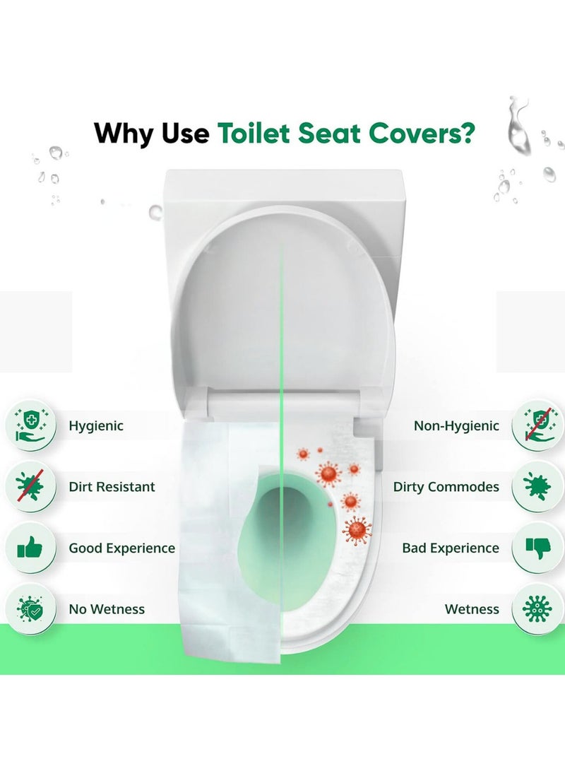 MIZAJIC 100 Pcs Toilet Seat Covers Disposable, Flushable and Biodegradable Paper Cover for Adult and Kids’ Potty Training, Great for Airplane, Travel Seats, Public Restroom and Camping (100)  - Image 4