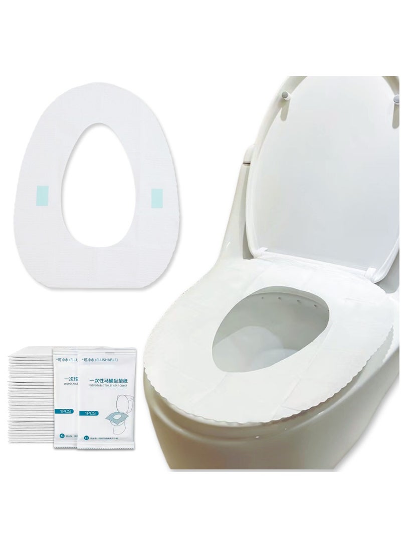 MIZAJIC 100 Pcs Toilet Seat Covers Disposable, Flushable and Biodegradable Paper Cover for Adult and Kids’ Potty Training, Great for Airplane, Travel Seats, Public Restroom and Camping (100)  - Image 1