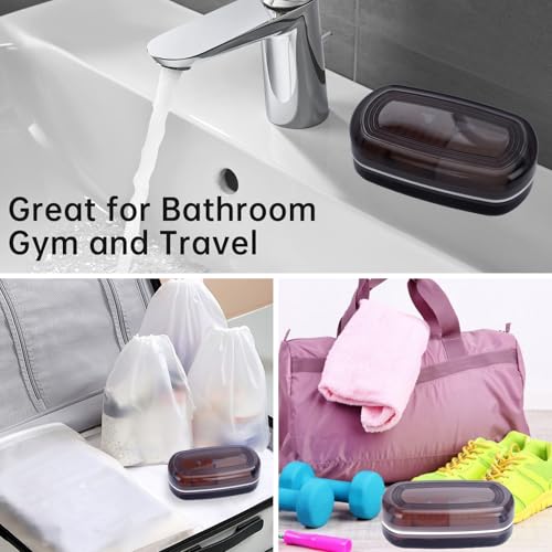OENUASG Travel Case for Kitsch Shampoo bar, Shampoo Bar Holder, Travel Soap Container, Large Soap Box, Soap Dish with Draining Layer, Case for Bathroom (Black, 1 Pack) - Image 4