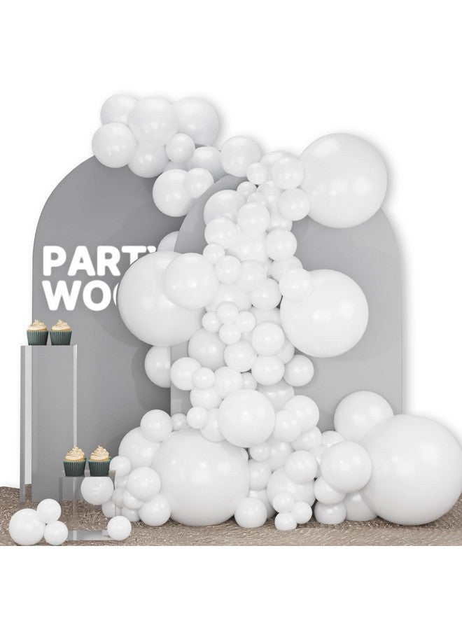 PartyWoo White Balloons 142 pcs Different Sizes Pack of 18 12 10 5 Inch Matte White Latex Balloon Arch Kit Garland for Wedding Bridal Graduation Baby Shower Birthday Party Decorations White-Y13 - Image 1