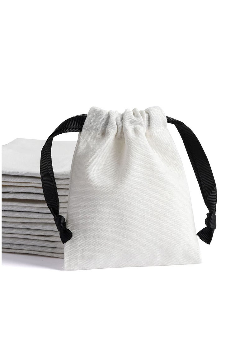 Excefore أكياس قطنية قابلة لإعادة الاستخدام، عبوة من 20 كيسًا من الشاش القطني، مناسبة لتخزين مستلزمات المنزل في حفلات الزفاف (أبيض، 4 × 3.15 بوصة) - Image 1